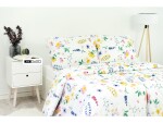Stanex Ložní povlečení krepové Flora bílá (LS211) ROZMĚR: 140x220 cm + polštář (90x70 cm)