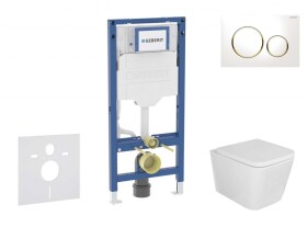 GEBERIT - Duofix Set předstěnové instalace, klozetu Arkas I sedátka softclose, tlačítko Sigma20, bílá/pozlacená SANI11CA3154B