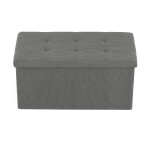 Taburet s úložným prostorem, šedá, manšestrová látka, TAB-472 GREY6