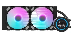 DarkFlash DN-D240 černá / AiO chladič CPU / 240 mm / LCD displej / 2× 120 mm ARGB / Intel + AMD (DN-D240 BLACK)