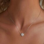 Stříbrný dvojitý náhrdelník Cristy 1 ct MOISSANITE + CERTIFIKÁT, Stříbrná 40 cm + 5 cm (prodloužení) certifikát GRA, hadřík na čištění stříbra, dárková krabička