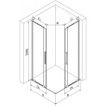 MEXEN/S - Velar L Duo sprchový kout, posuvné dveře 80 x 80 cm, transparent, grafit kartáčovaná 871-080-080-02-03-66