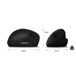 EVOLVEO LadyErgo, tichá vertikální ergonomická myš, 2.4GHz, černá