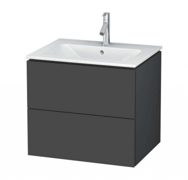 DURAVIT - L-Cube Umyvadlová skříňka 55x62x48 cm, 2 zásuvky, grafit mat LC624004949