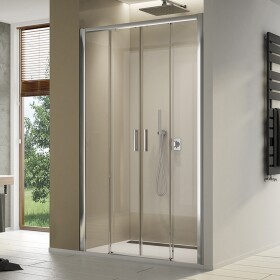 SanSwiss TOP-LINE S Dvoudílné posuvné dveře s 2 pevnými stěnami v rovině TLS41600122