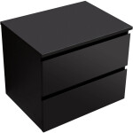 CERANO - Koupelnová skříňka Carole - černá matná + deska pod umyvadlo Navira Slim - 18 mm - 70x49,8x46 CER-8050BD82822