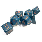 Sada kostek Chessex Opaque Polyhedral 7-Die Set - Dusty Blue/Gold CHX25426