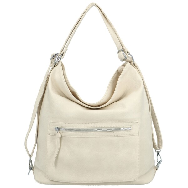 Trendy dámský koženkový kabelko-batoh Venturia, krémový