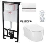 ALCADRAIN Sádromodul - předstěnový instalační systém s bílým/ chrom tlačítkem M1720-1 + WC CERSANIT INVERTO + SEDÁTKO DURAPLAST SOFT-CLOSE AM101/1120 M1720-1 IN1