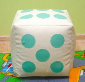 FRONTI Dětský taburet KOSTKA 50 cm - béžová + mentolová