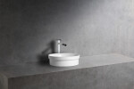 CERANO - Umyvadlo keramické Ovolo - polozápustné a na desku - bílá lesklá - Ø 40 CER-667906