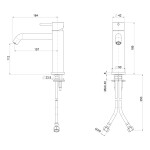 SAPHO - ULTRAMIX stojánková umyvadlová baterie střední, černá mat/zlato mat UT004BG