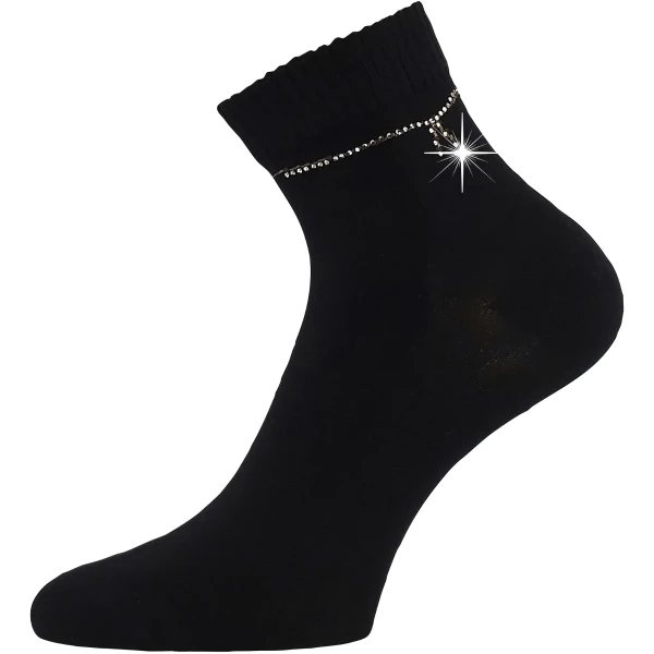 LONKA Ponožky dámské elegantní FLITANA 05 s kamínky ČERNÉ (3 páry) 39-42 126906