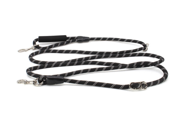 Přepínací vodítko Twist 3 m | lanové, reflexní Barva: Černá, Šířka vodítka: 1,2 cm