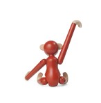 Kay Bojesen Denmark Dřevěná opička Monkey Mini Vintage Red 9,5 cm, červená barva, dřevo