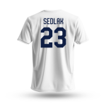 FansArena Dětské tričko Lukáš Sedlák #23 Czech National Emblem 2025 White Velikost: Dětské M 8 - 118 - 128