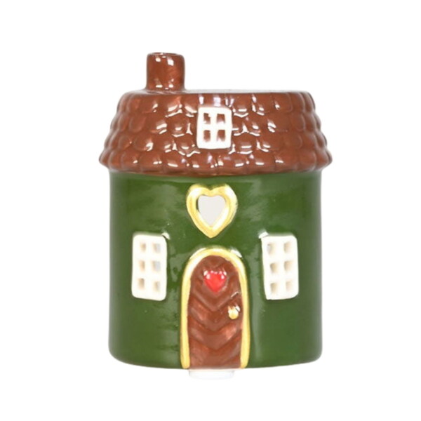 Det Gamle Apotek Keramický svícen Joyful Christmas Green, zelená barva, keramika