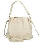 Módní dámská koženková kabelka na rameno Linna, krémová