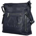 Stylová dámská koženková crossbody kabelka Minja, tmavě modrá
