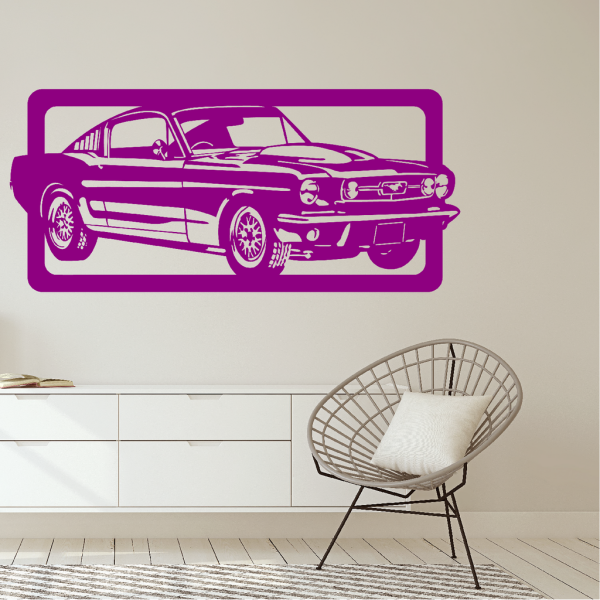Samolepka Ford Mustang Barva: fialová, Velikost: 80 x 37 cm