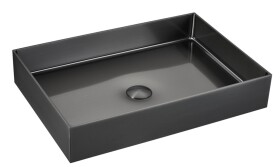 Umyvadlo na desku v barvě gun metal SAT Aurum 55x38 cm bez přepadu SATAUR5538BGM SATAUR5538BGM