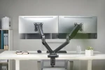 Equip černá / Stolní držák pro 2 monitory / 13-27" / nosnost 9 kg / naklápěcí, otočný 180° / VESA 100x100 (650121)