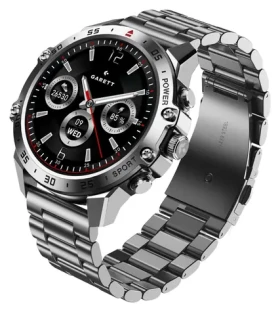 Garett V14 stříbrná ocel / Chytré hodinky / 1.43" AMOLED / krokoměr měření tepu / BT 5.2 / IP68 / Android iOS (V14_SVR_STL)