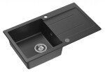 SAMONA - Granitový vestavný dřez s odkapem, 77x44cm, černá 30874504