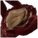 Stylová dámská plyšová kabelka do ruky Arianda, vínová