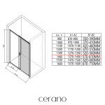 CERANO - Sprchový kout Varone LINE L/P - 6 mm - černá matná, grafitové sklo - 140x100x195 - posuvný CER-8050BD7227