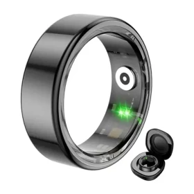 COLMI R02 velikost 12 (21,3 mm) černá / Chytrý prsten / Bluetooth 5.0 / IP68 / nabíjecí pouzdro (R02 Black 12 (case))