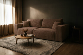 FRONTI Pohovka FIERRO - hnědá - manšestr - LINCOLN 17 22653