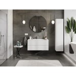 MEXEN/S - Rivel koupelnová skříňka 100 cm s umyvadlem Otis, 2 zásuvky, reliéf , bílá mat 91A20-10047-2-BFF01-W18M01