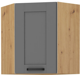 Horní rohová skříňka Luna 60x60 GN-72 1F (45°) Barva korpusu: Dub artisan, Barva dvířek: Dust Grey