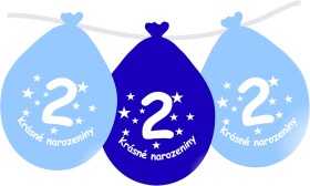 Balónek modrý KRÁSNÉ NAROZENINY číslo 2 visící- 5 ks balonky.cz Balónek modrý KRÁSNÉ NAROZENINY číslo 2 visící- 5 ks balonky.cz
