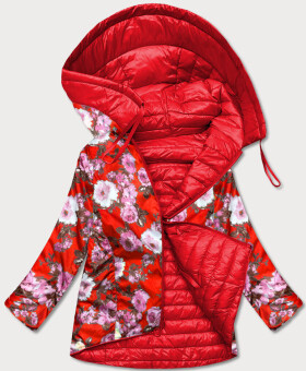 Červená oboustranná dámská květovaná bunda (PC-6105-16) (36)