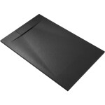 CERANO Sprchová vanička obdélníková Enzo - SMC/minerální kompozit - strukturovaná černá matná - 150x90x3 cm