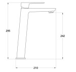 INVENA - Umyvadlová baterie vysoká PAROS TREND černá BU-09-W04-A