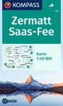 Zermatt, Saas-Fee 1:40 000 / turistická mapa KOMPASS 117