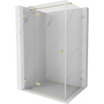MEXEN/S - Lunar T sprchový kout dveře křídlové levá 135 x 120 cm, transparent, zlato kartáčovaná 834T-135-120-55-00-L