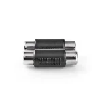 Nedis Stereo audio adaptér 2x RCA (F) - 2x RCA (F) černá / poniklované (CAGB24952BK)