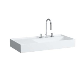 Laufen - Kartell Umyvadlo 90x46 cm, se 3 otvory pro baterii, SaphirKeramik, bílá H8103390001581