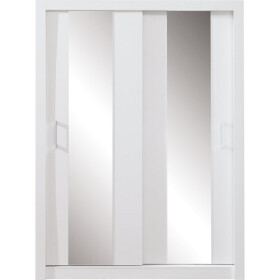 Šatní skříň Cadu se zrcadlem - 160x215x60 cm (bílá)