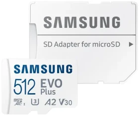 SAMSUNG EVO Plus microSDXC 512GB (MB-MC512SA/EU) + SD adaptér / UHS-1 / Class 10 / U3 / Čtení: 160MBps (MB-MC512SA/EU)