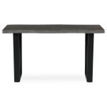 Stůl jídelní, 140x80x75 cm, MDF deska, dekor šedý dub, kovová nohy ve tvaru U, černý matný lak