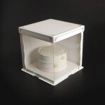 Cake Star Cake Star Dortový box bílý s 2 okny (23,5 x 23,5 x 24 cm)