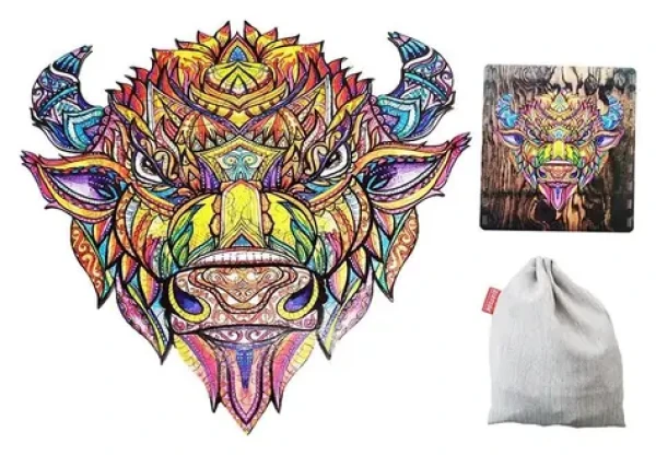 Dřevěné puzzle Bizon XL