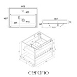 CERANO - Koupelnová skříňka Carole - dub medový + keramické umyvadlo Viano - bílá lesklá - 60,9x53x46,7 CER-169737