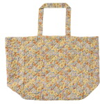 Ib Laursen Prošívaná bavlněná taška Yellow / multi colour flowers, modrá barva