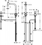 HANSGROHE - M71 Dřezová baterie M7120-H200 s výsuvnou sprškou, 2-otvorová instalace, sBOX, matná černá 73818670